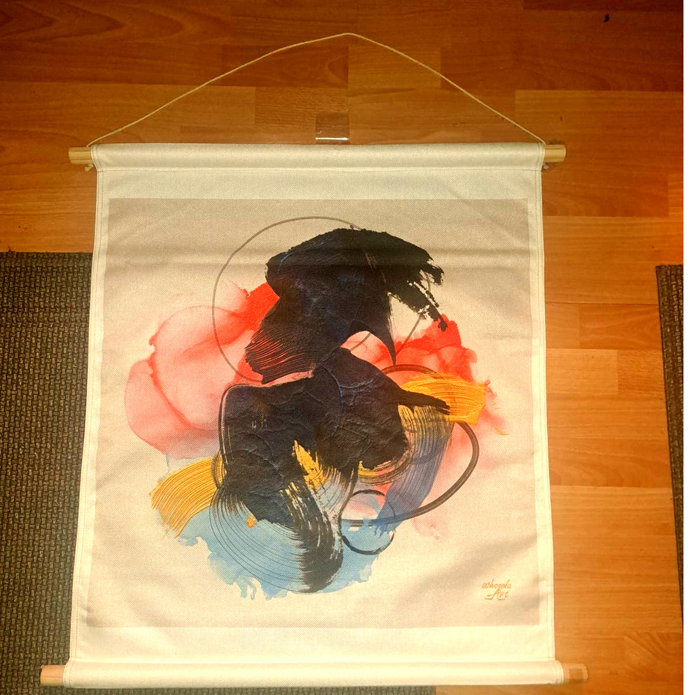 NWT- Woopla Art Chinese Hanging Linen & Cotton Wall Art